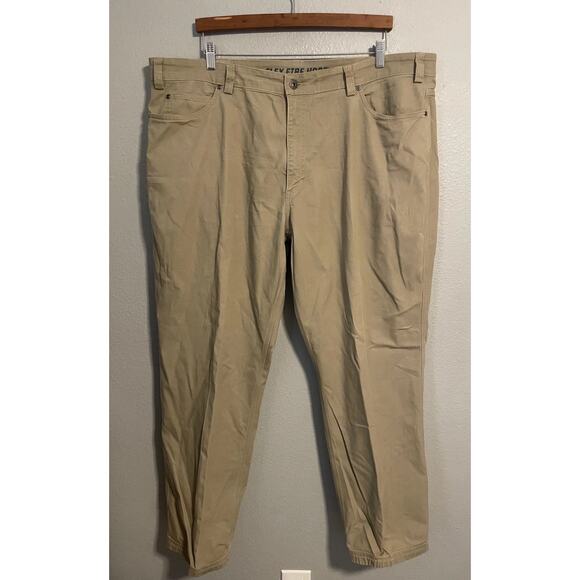 Duluth Trading Flex Fire Hose Pants Mens 44x32 Khaki Relaxed Fit Stretch Work - Picture 1 of 10